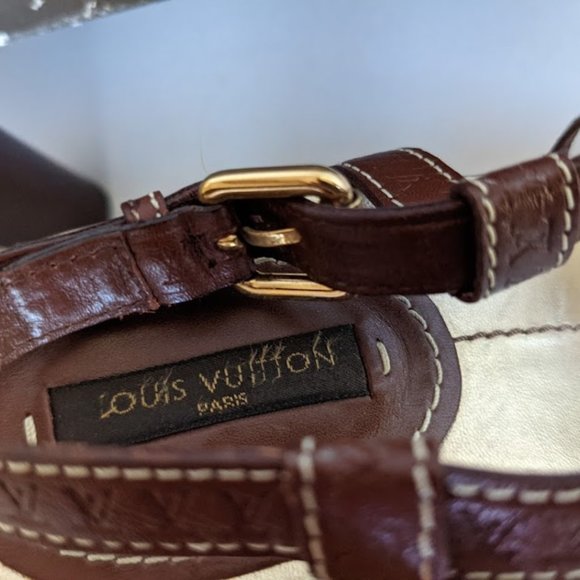 Authentic Louis Vuitton Strap Wedge Platforms - Picture 5 of 12